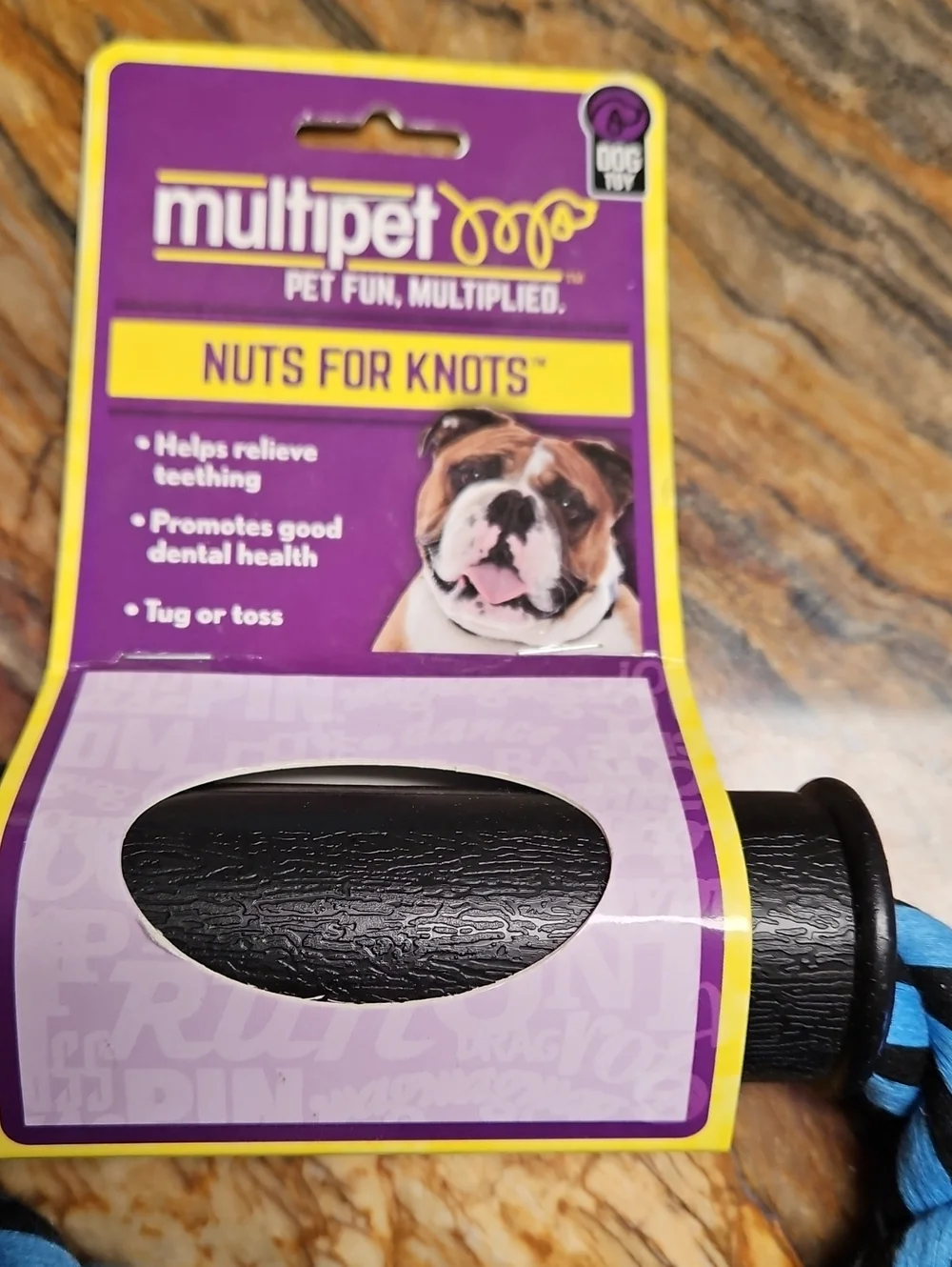 Multipet Nuts for Knots Rope Tug with Handle and Tennis Ball Dog Toy NEW
